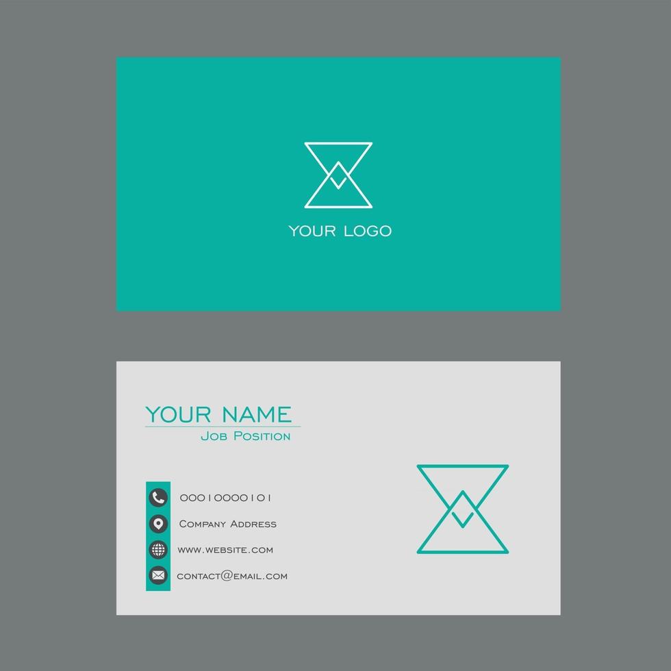 visitekaartje in turquoise en witte kleuren vector