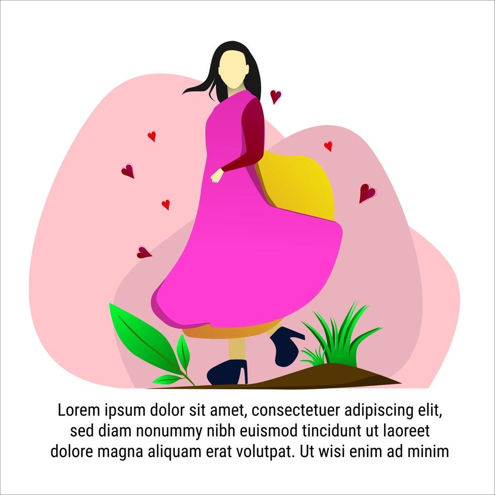 vrouw dansen vlakke afbeelding kleurrijk vector