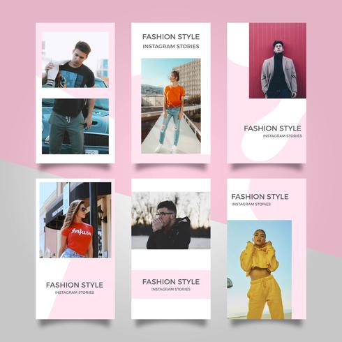 Platte moderne roze mode Instagram verhalen Vector