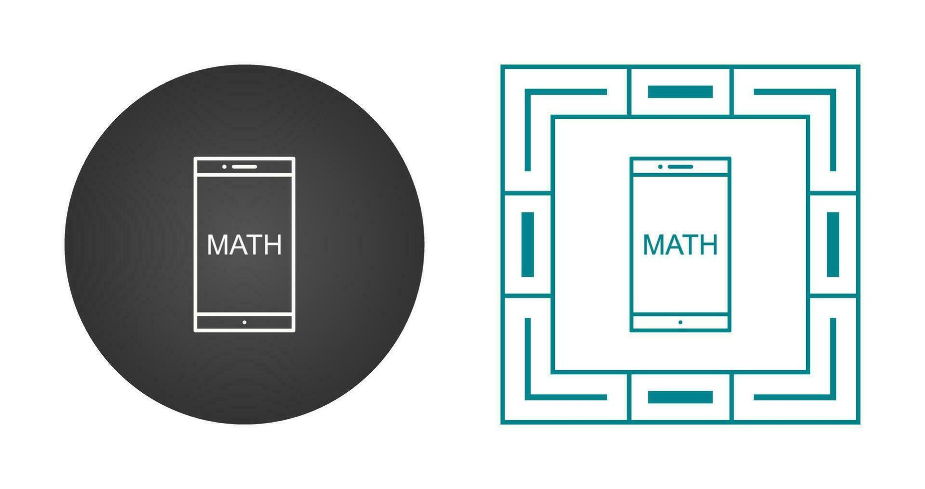 aan het studeren wiskunde Aan mobiel vector icoon