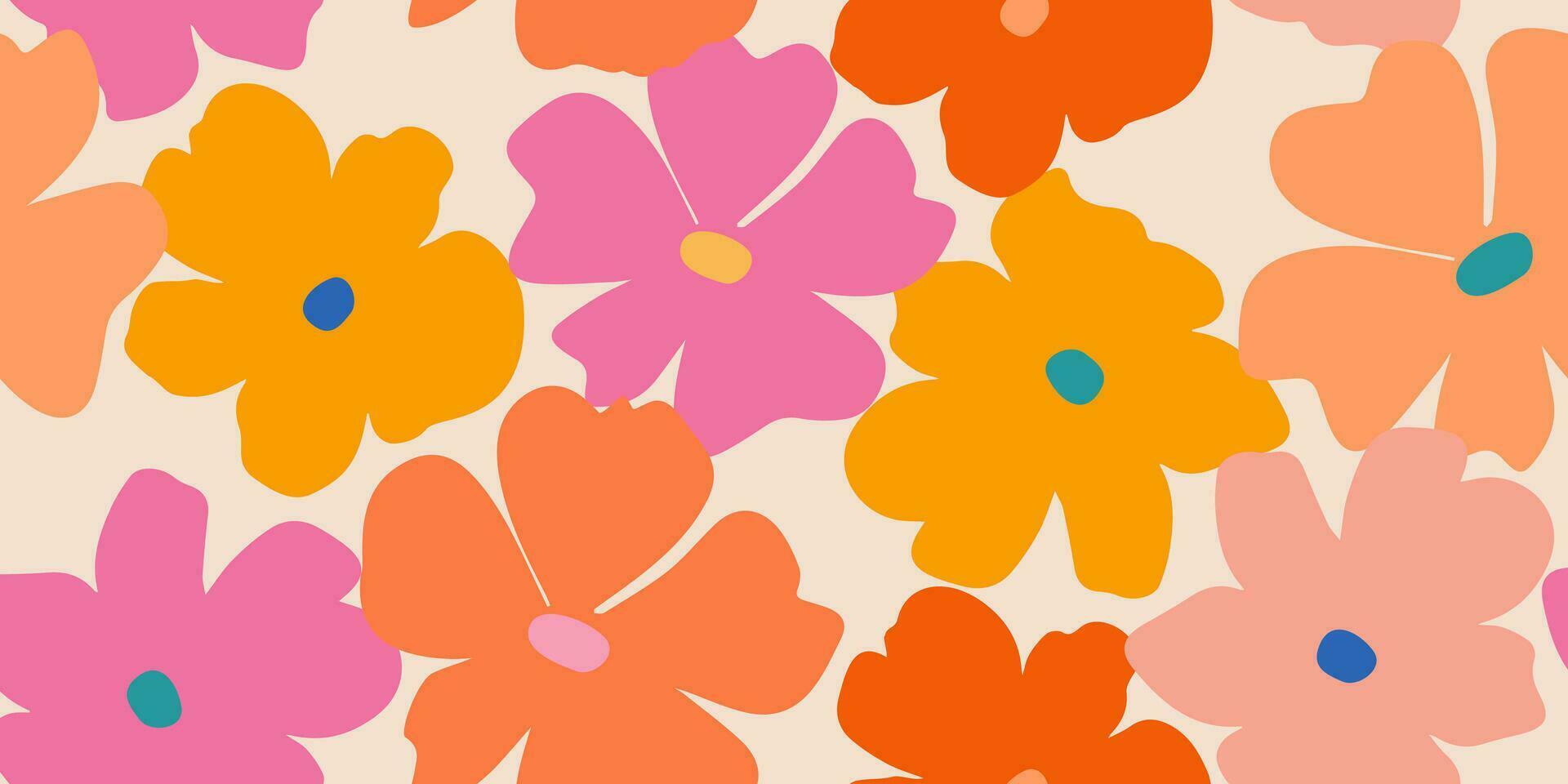 hand- getrokken bloemen, naadloos patronen met bloemen voor kleding stof, textiel, kleding, omhulsel papier, omslag, banier, interieur decor, abstract achtergronden. vector