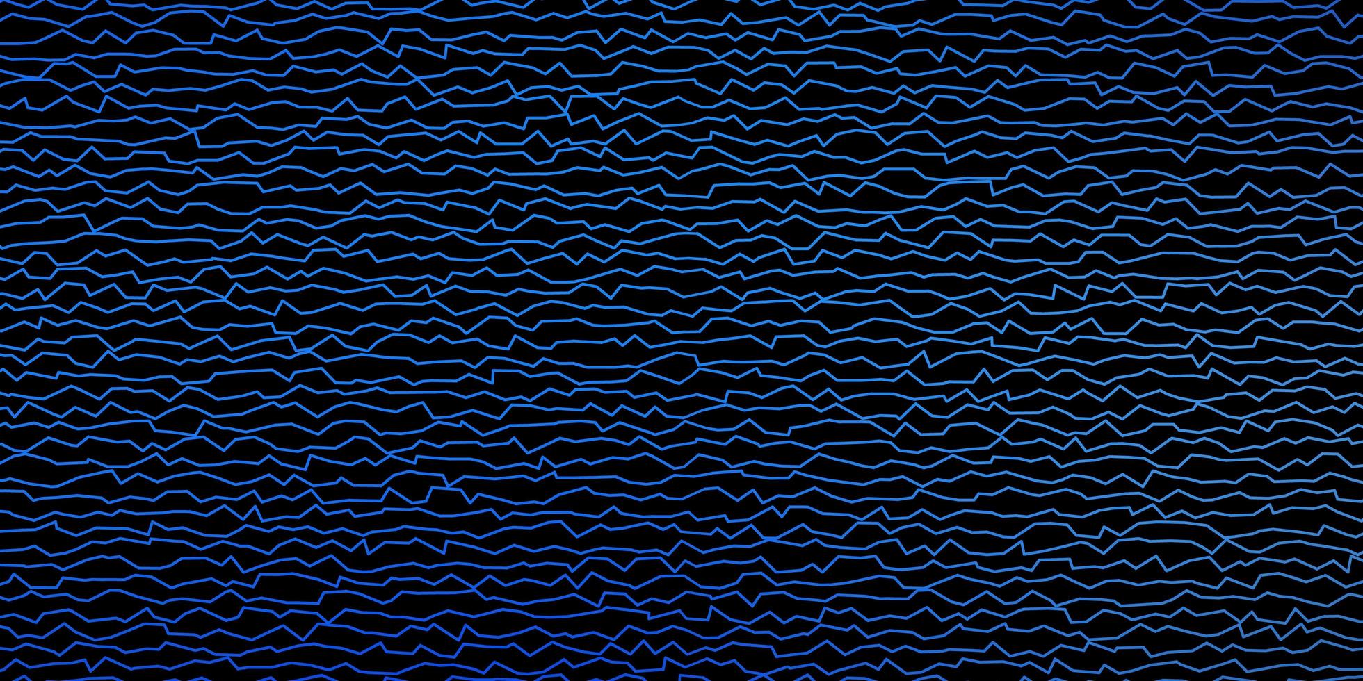 donkerblauwe vectorachtergrond met gebogen lijnen. kleurrijke illustratie, die uit bochten bestaat. patroon voor zakelijke boekjes, folders vector