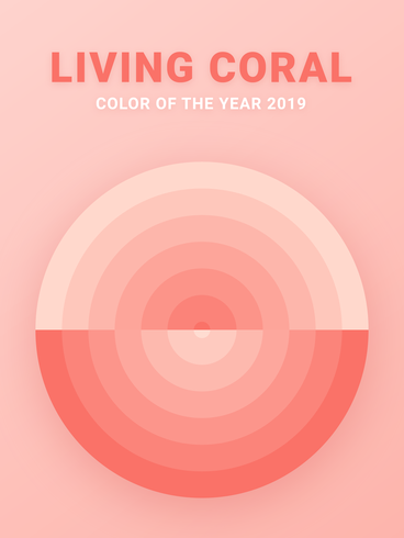 Shades Of Living Koraal Kleur Vector Cover