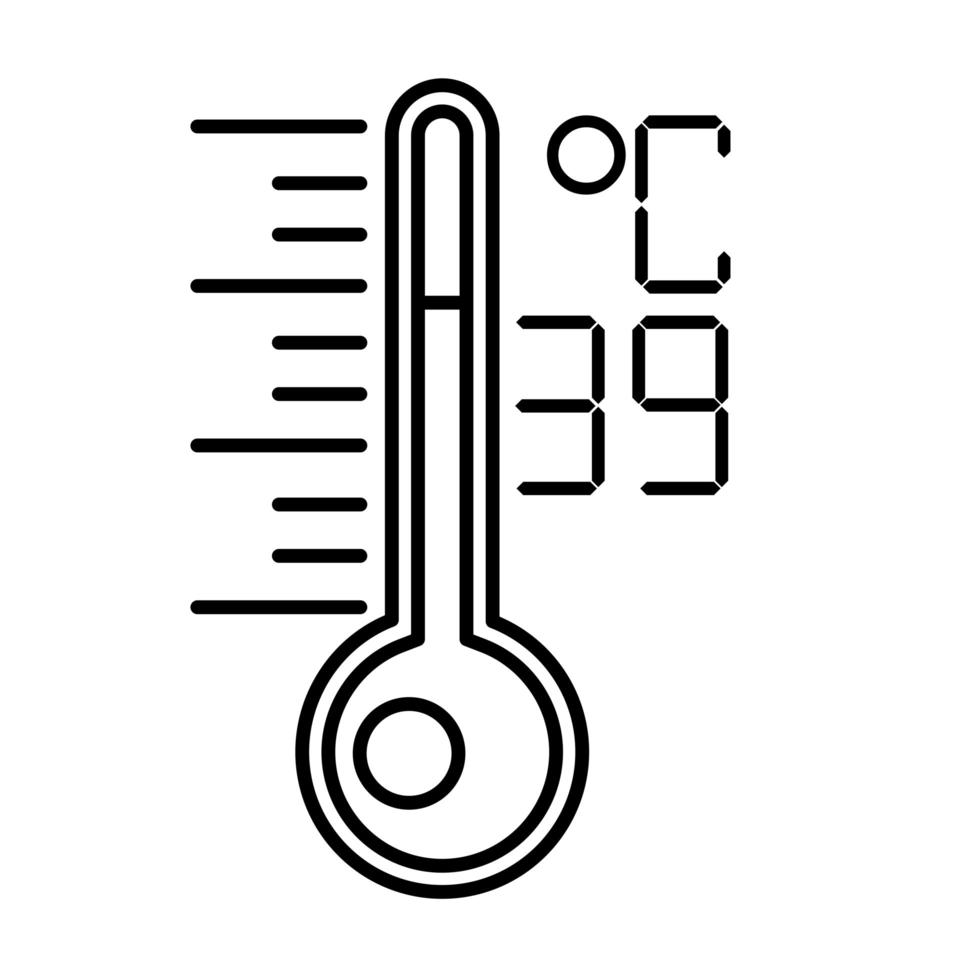 thermometer temperatuur meten lijnstijl vector