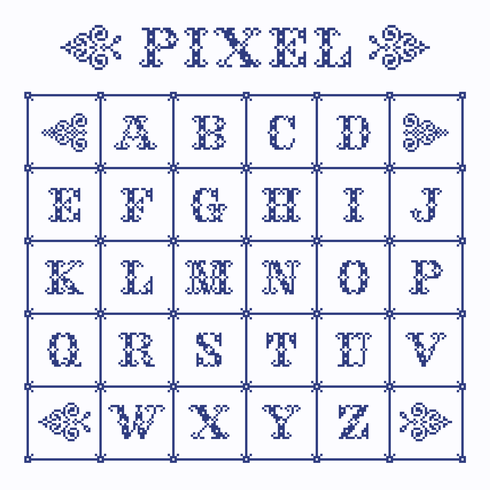 Decoratieve vector Pixel alfabet