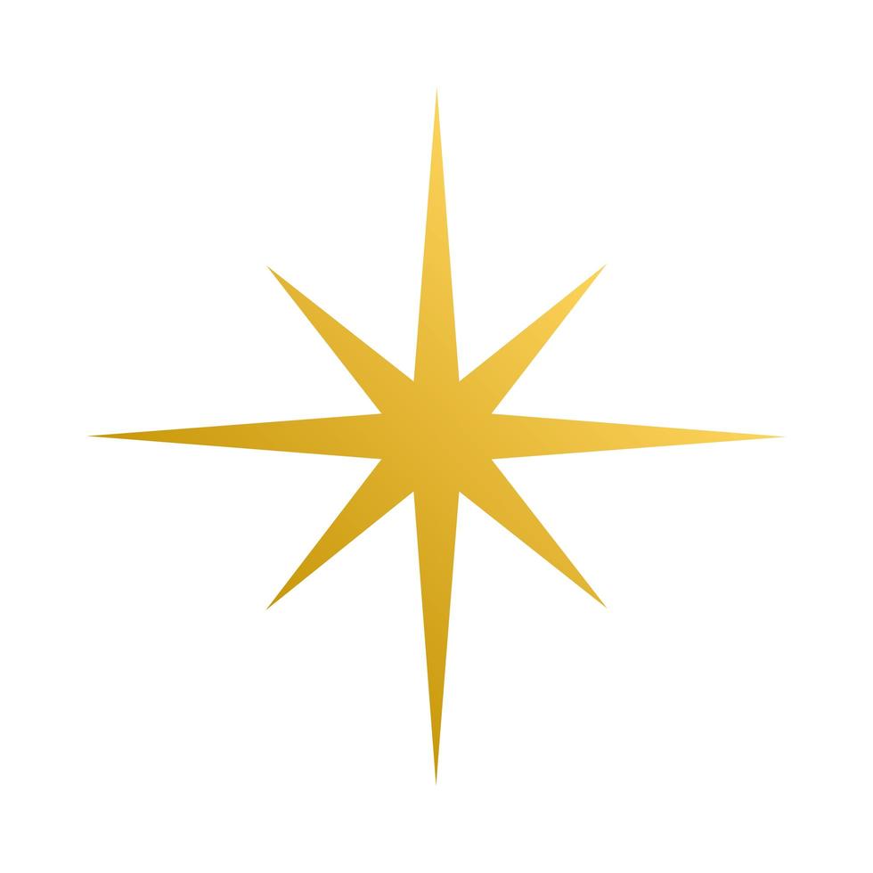 gouden ster decoratie vorm geïsoleerd pictogram vector