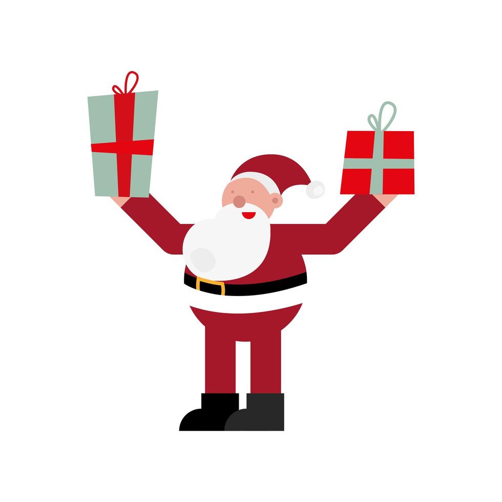 kerst kerstman hijsdoos cadeautjes vector