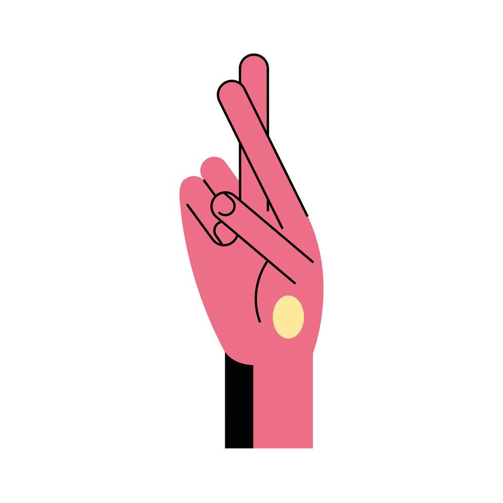 hand gebarentaal r lijn en vul stijl icoon vector design