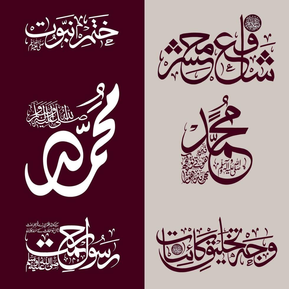 Arabisch meest populair naam Mohammed schoonschrift vector