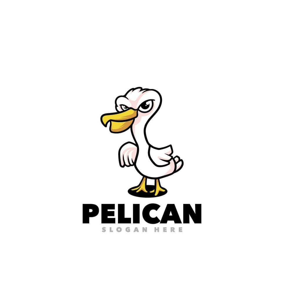 pelikaan mascotte tekenfilm vector