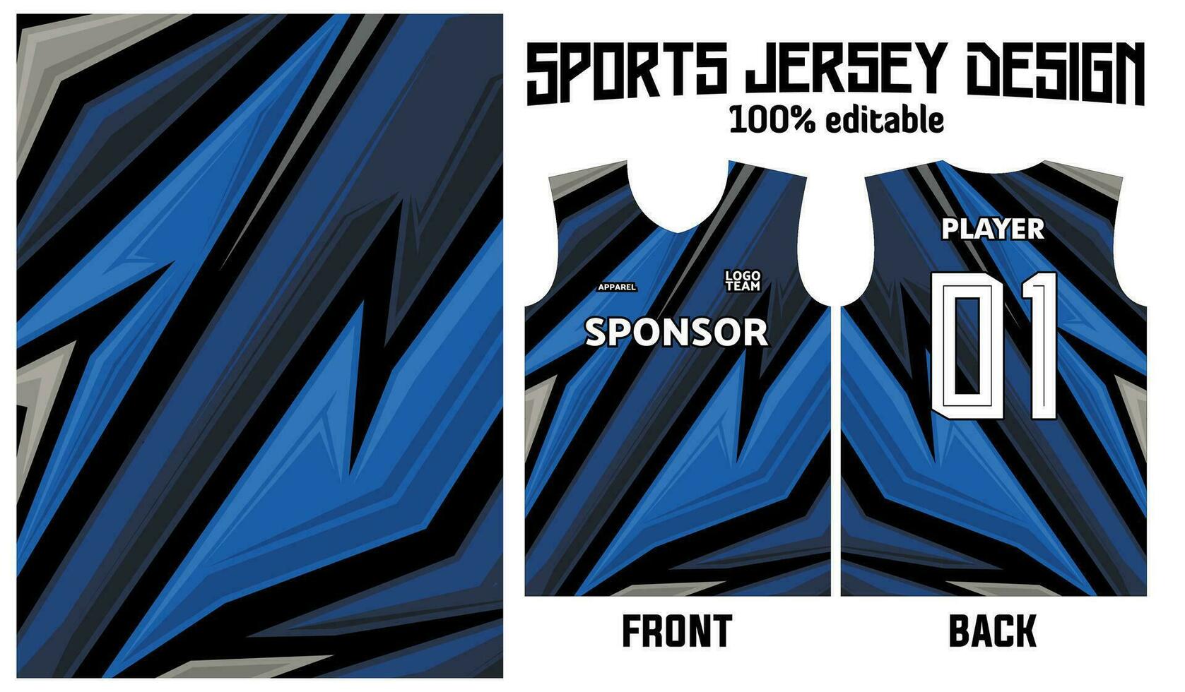 blauw abstract patroon Jersey ontwerp voor sport uniform vector