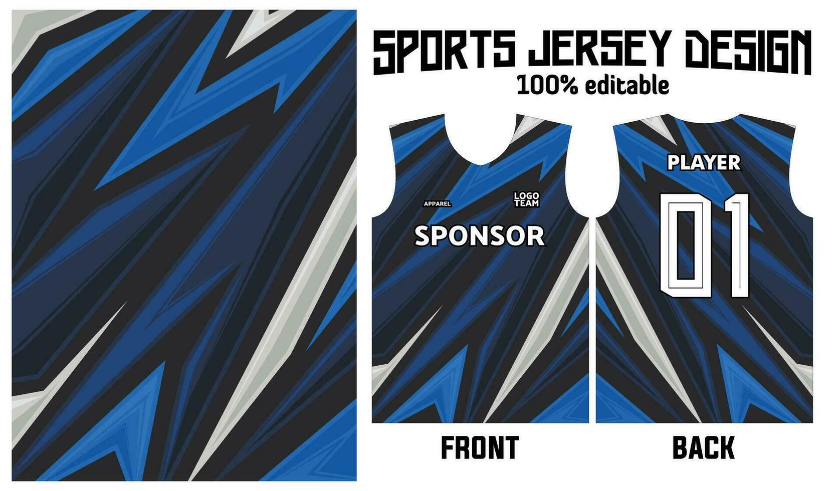 blauw abstract patroon Jersey ontwerp voor sport uniform vector