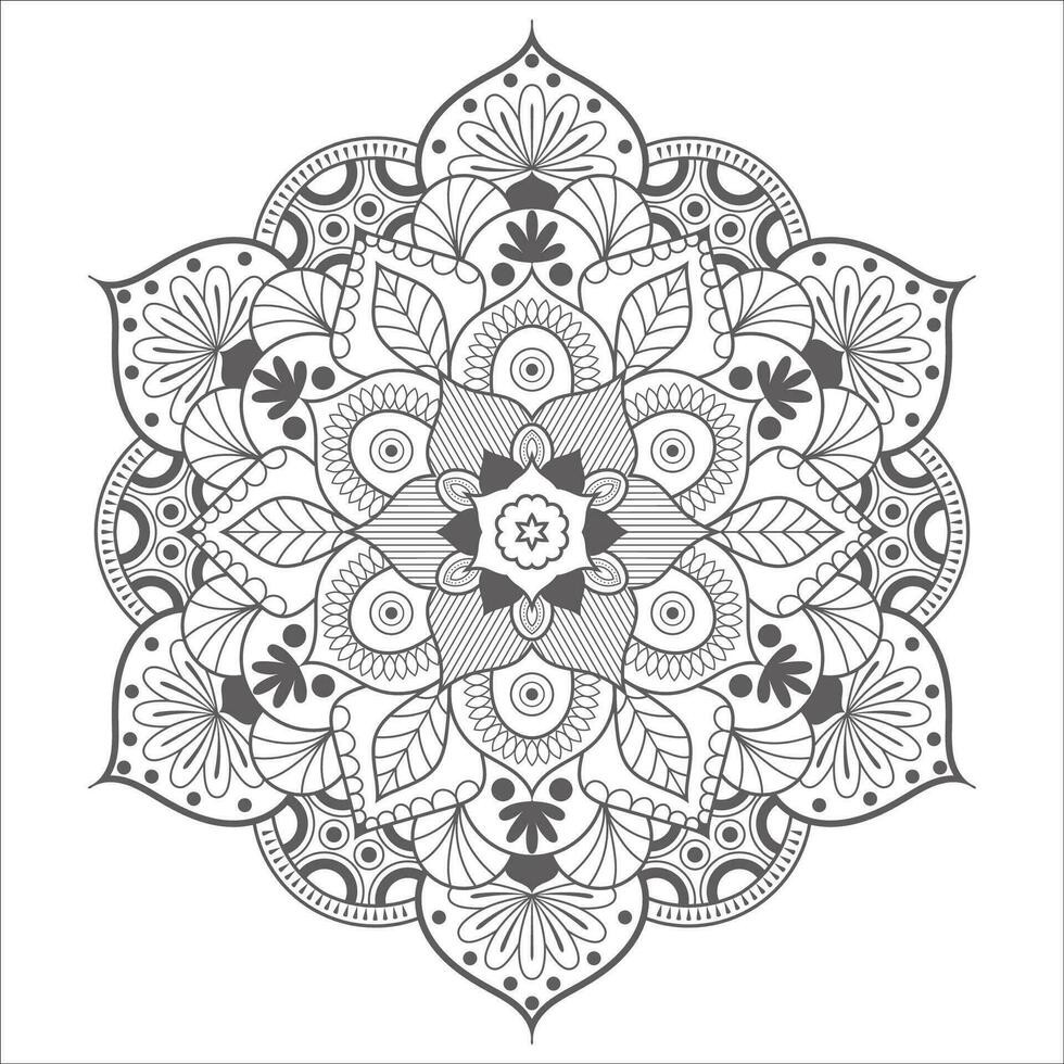 mandala bloemen ornament, mandala lijn illustratie vector