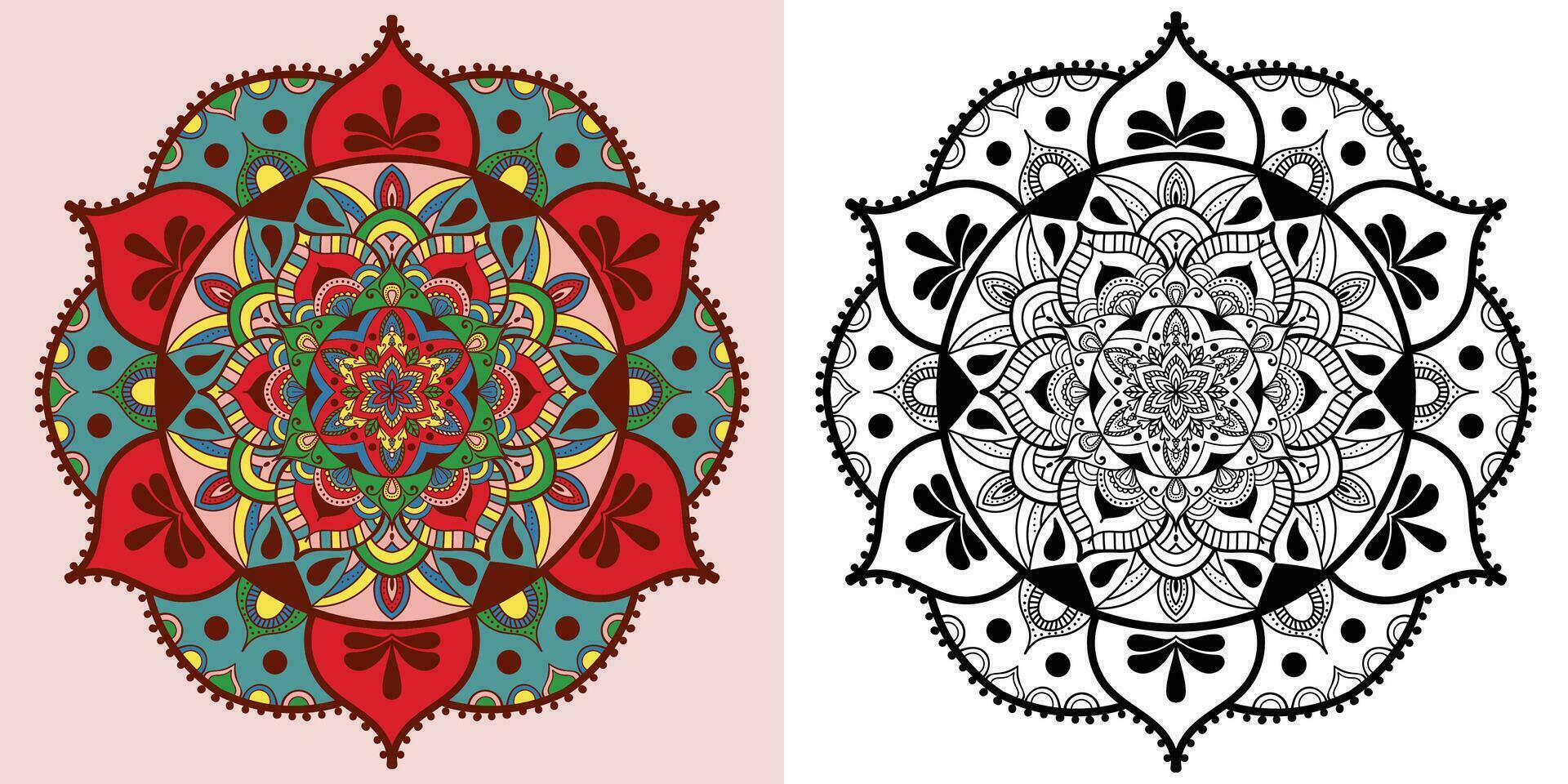 abstract mandala bloemen ornament, kleurrijk mordern mandala ontwerp ,mandala lijn illustratie vector