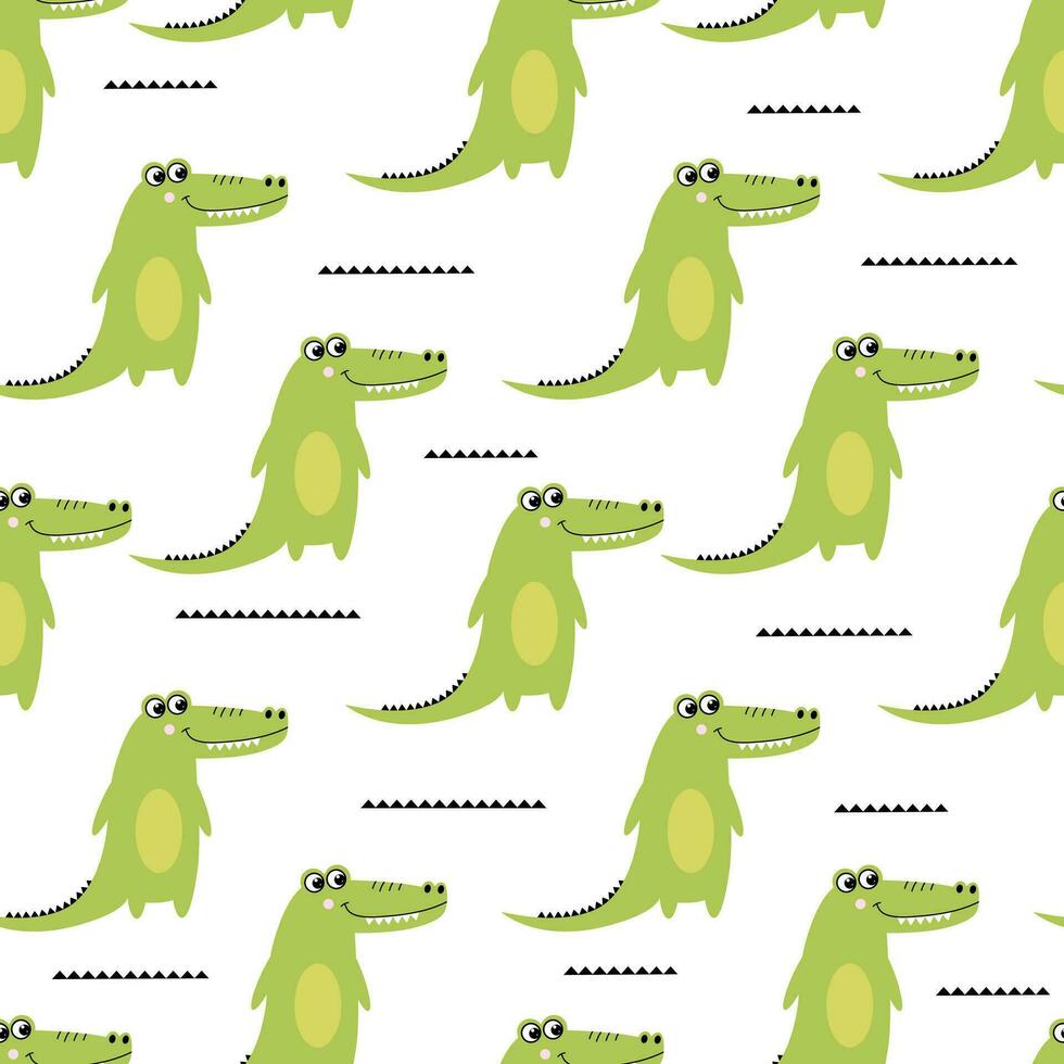 grappig tekenfilm krokodil naadloos patroon vector