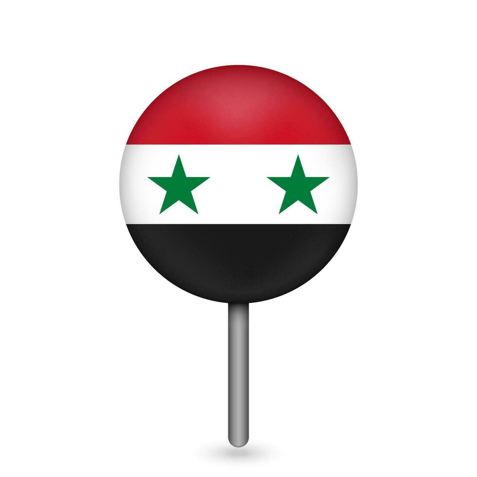 kaartaanwijzer met contry syrië. syrische vlag. vectorillustratie. vector
