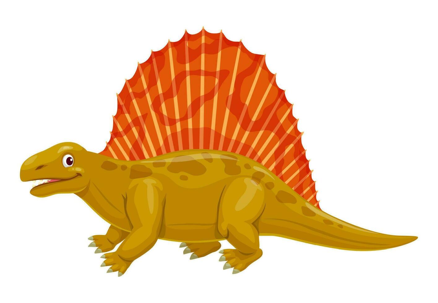 dimetrodon dinosaurus vrolijk tekenfilm karakter vector