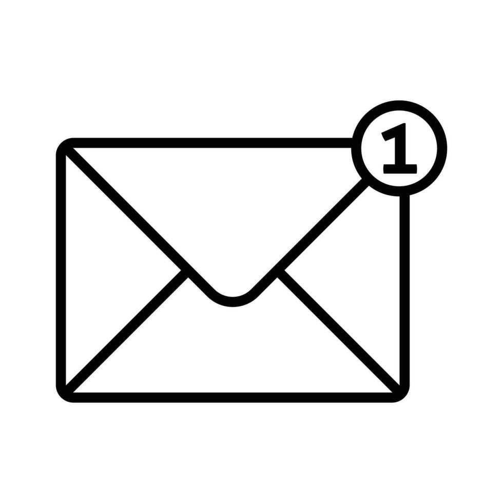 modieus e-mail icoon, bericht icoon, mail icoon, postvak IN teken, berichten symbool, envelop zwart en wit, brief Bezig met verzenden bericht vector illustratie