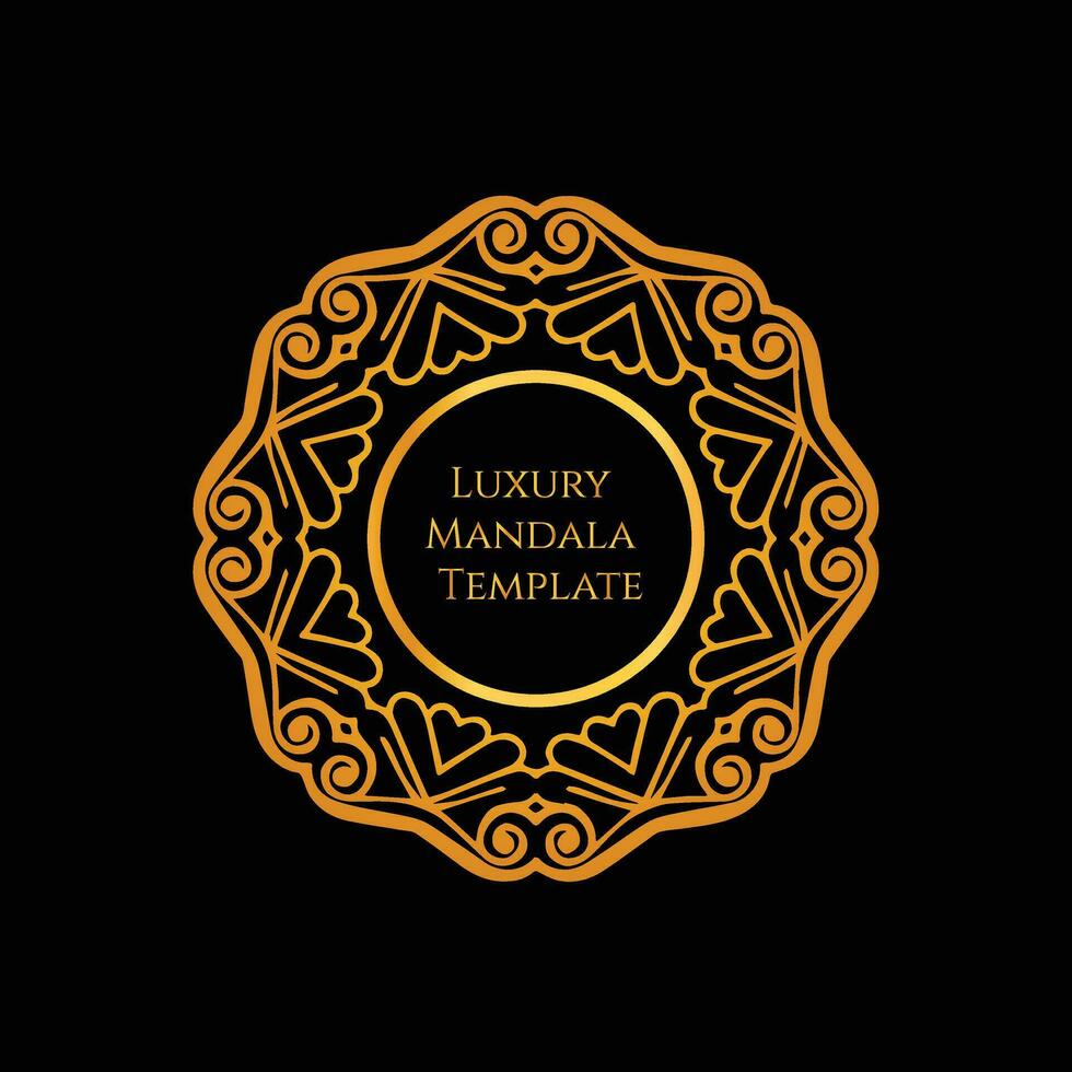 vector modern luxe mandala achtergrond voor decoratie, afdrukken, nodig uit, bruiloft, etnisch in gouden kleur