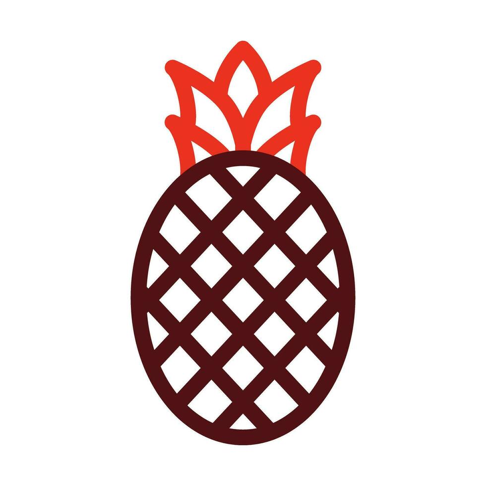 ananas glyph twee kleur icoon voor persoonlijk en reclame gebruiken. vector