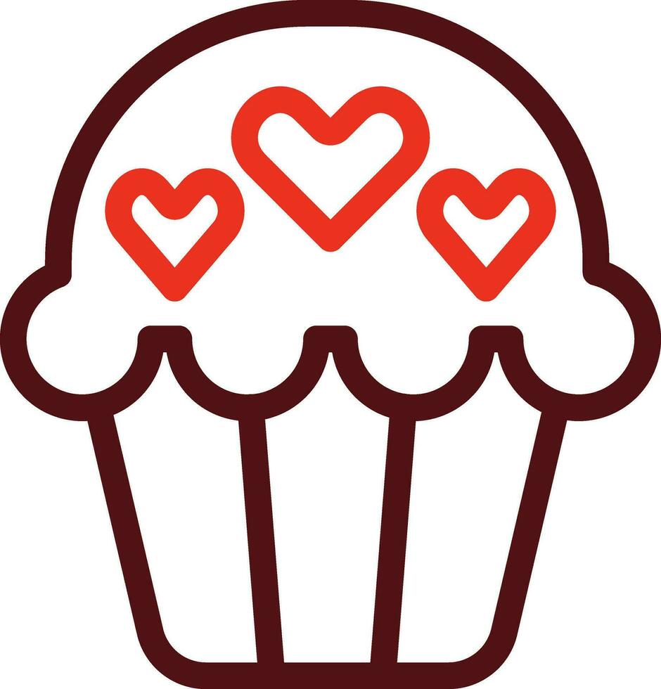 muffin glyph twee kleur icoon voor persoonlijk en reclame gebruiken. vector