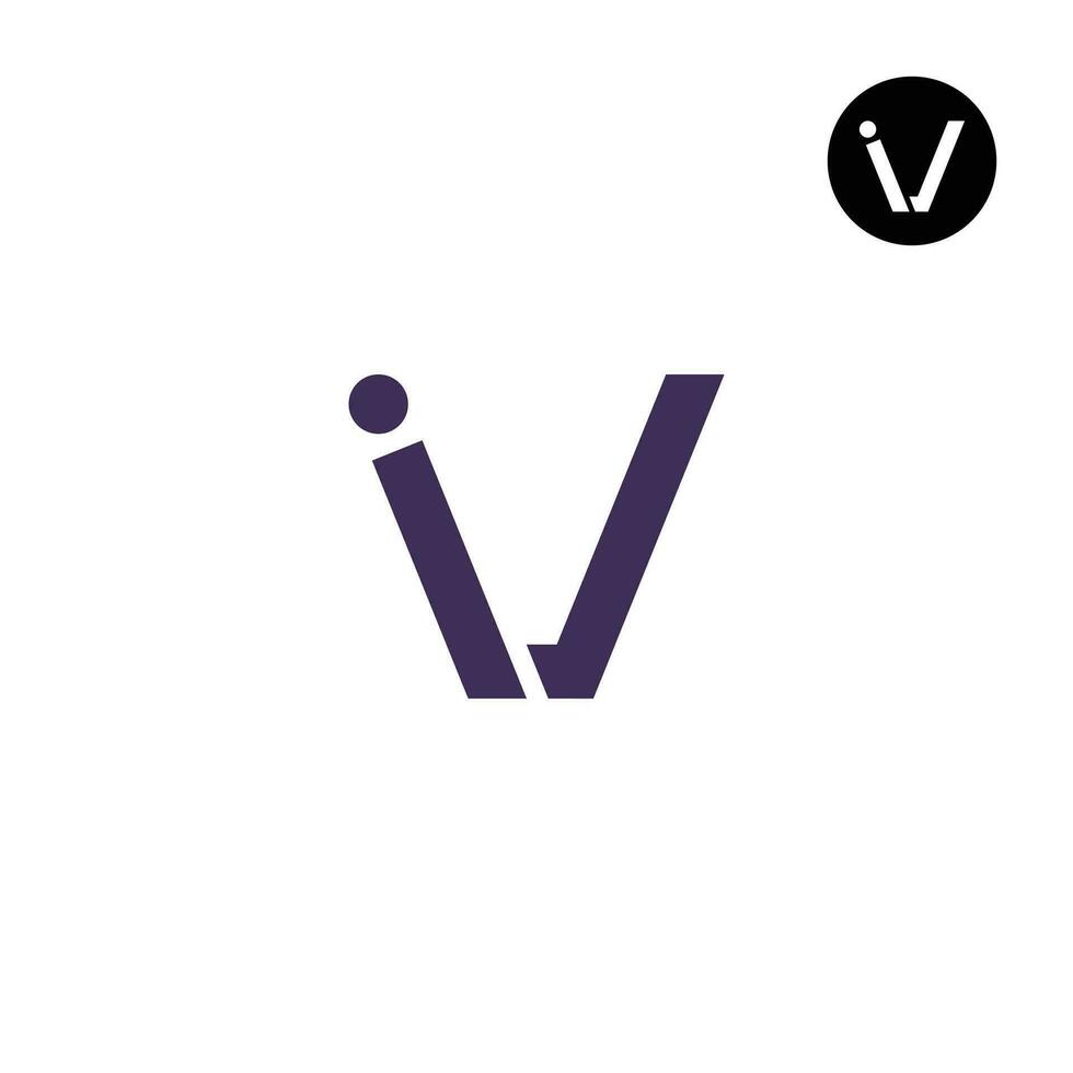 brief iv vi monogram logo ontwerp vector