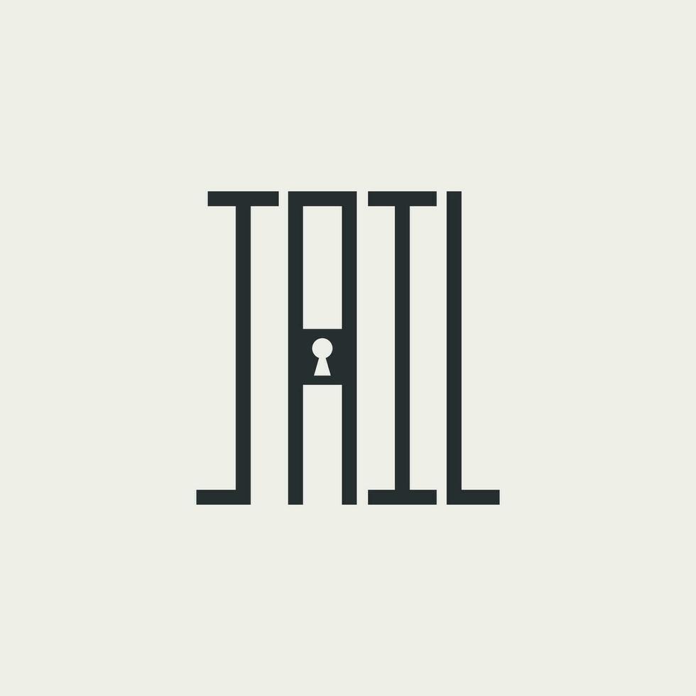 vector gevangenis minimaal tekst logo ontwerp