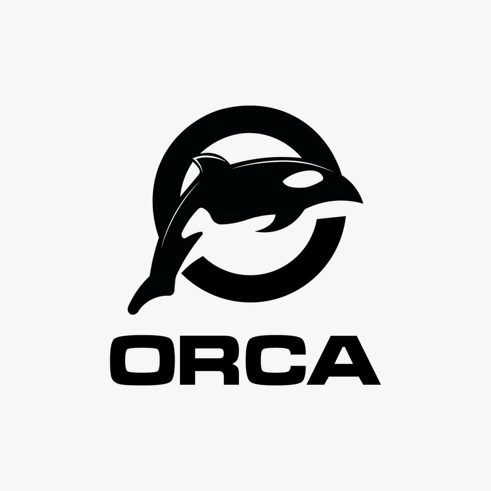 vector illustratie van schattig orka logo
