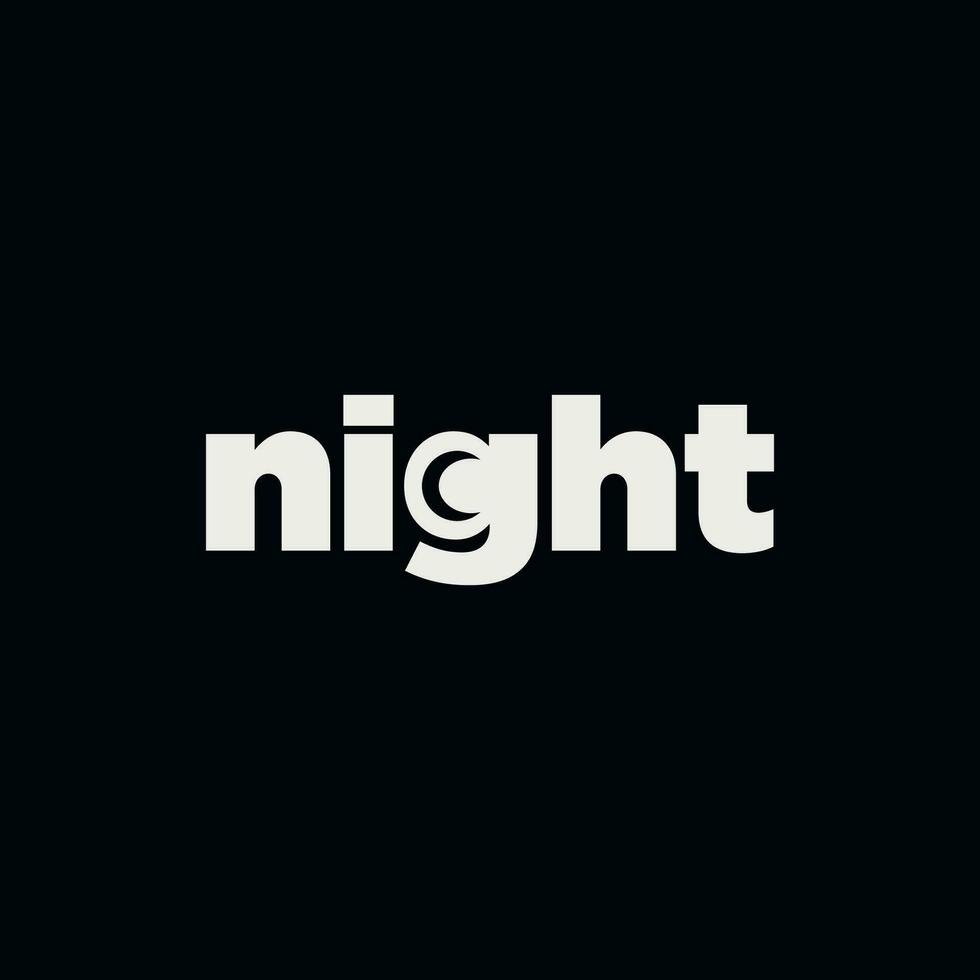 vector nacht minimaal tekst logo ontwerp