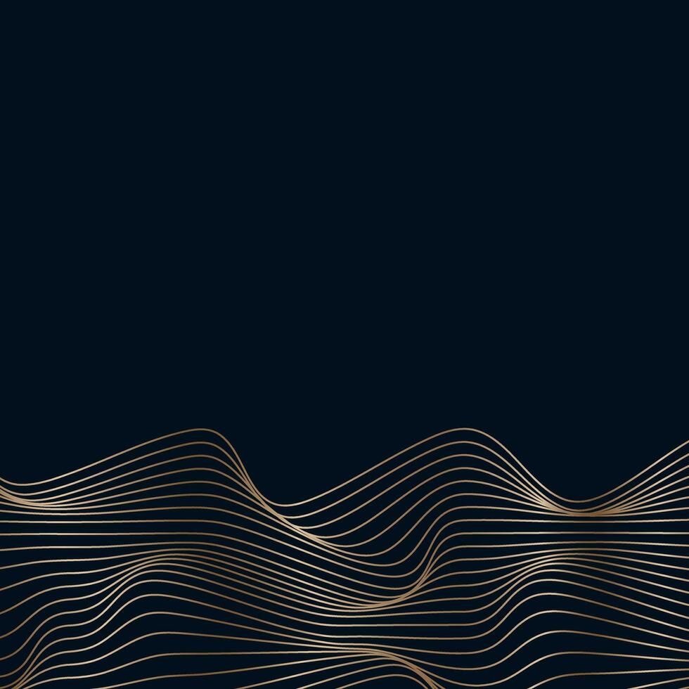 lineair gouden abstract golven. vector ontwerp banier poster. minimalistische modern achtergrond