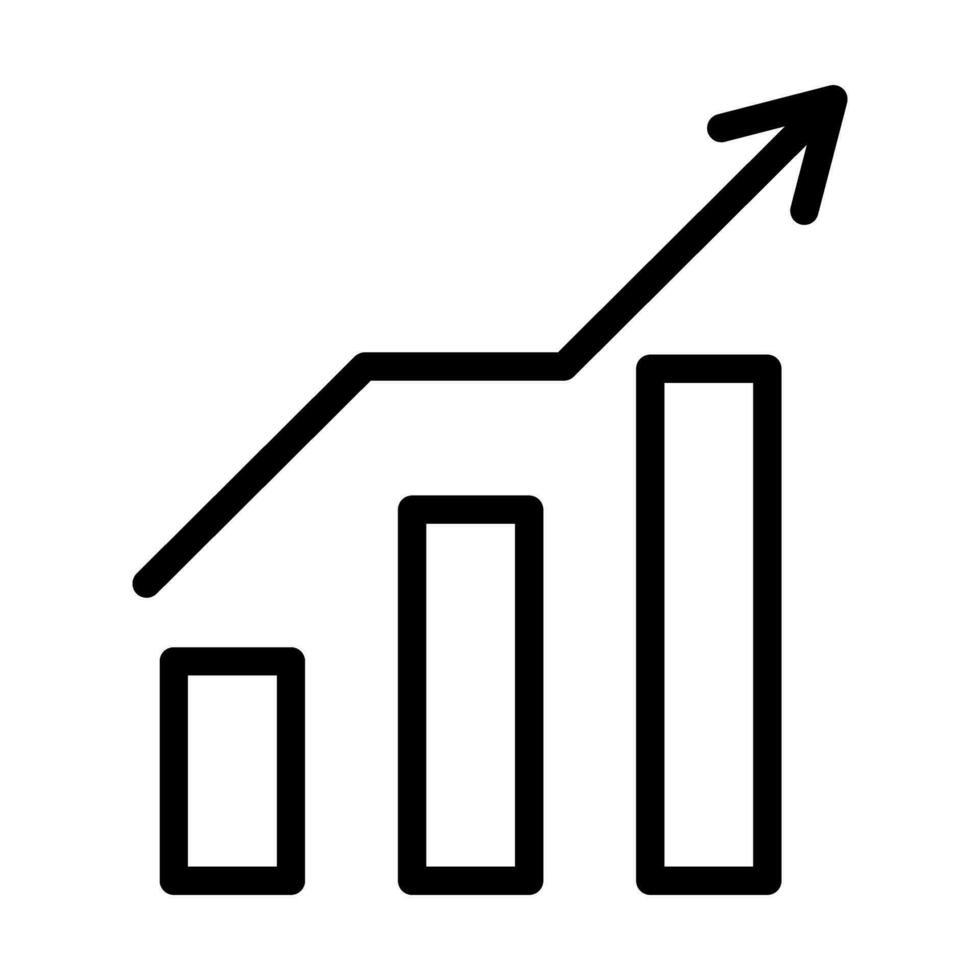 vector geld groei icoon. lijn bedrijf icoon van groeit grafiek. financiën concept. toenemen geld teken. bewerkbare hartinfarct. groeit bar diagram schets icoon.