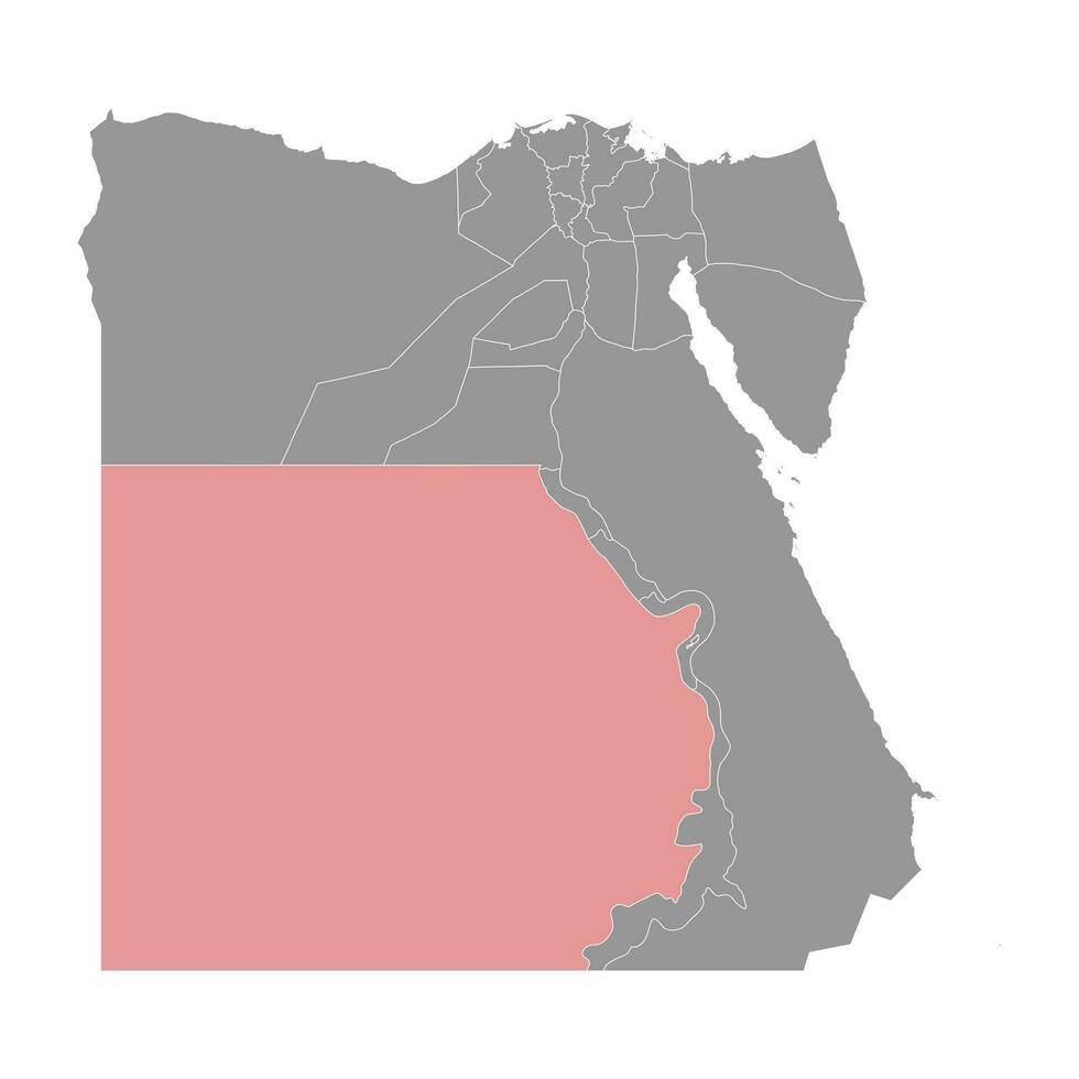nieuw vallei of el wadi el gedid gouvernement kaart, administratief divisie van Egypte. vector illustratie.