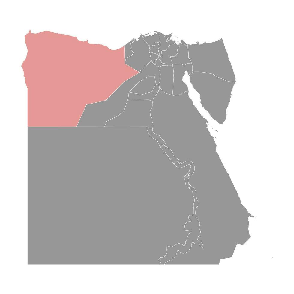 matrouh gouvernement kaart, administratief divisie van Egypte. vector illustratie.