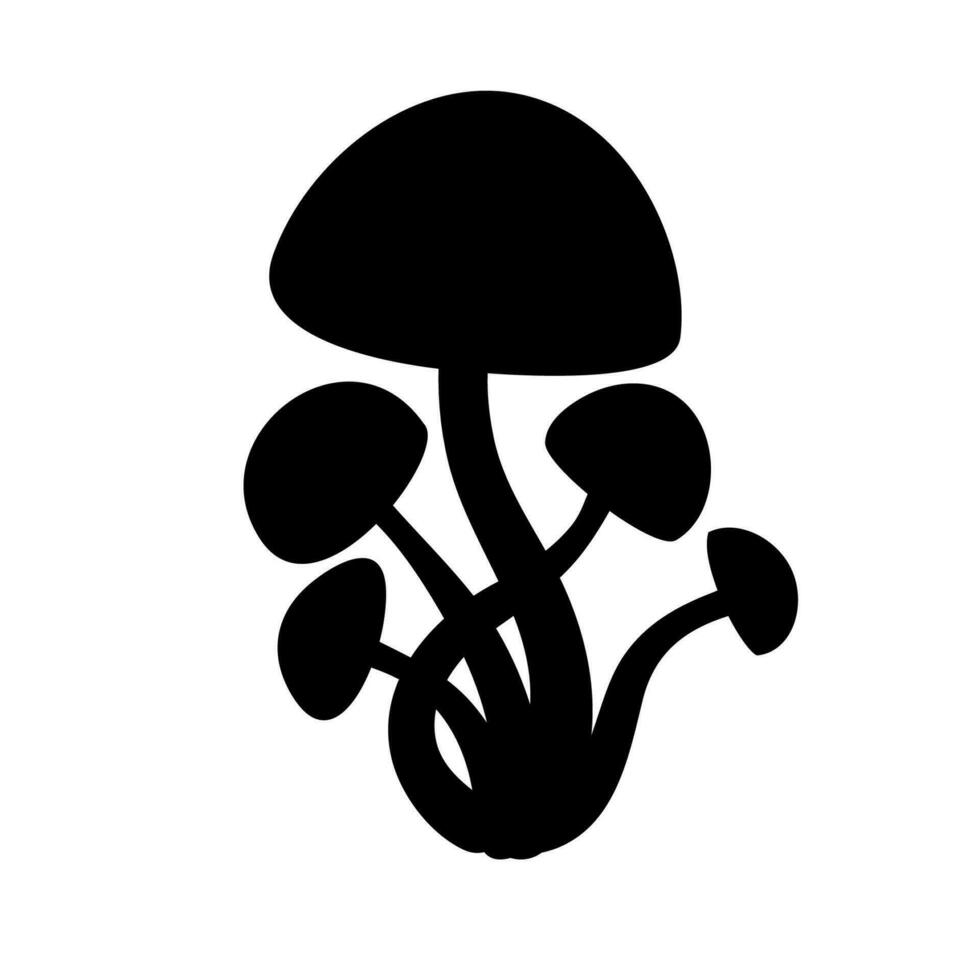 paddestoel silhouet. psilocybine hallucinogeen champignons vector illustratie geïsoleerd Aan wit achtergrond.