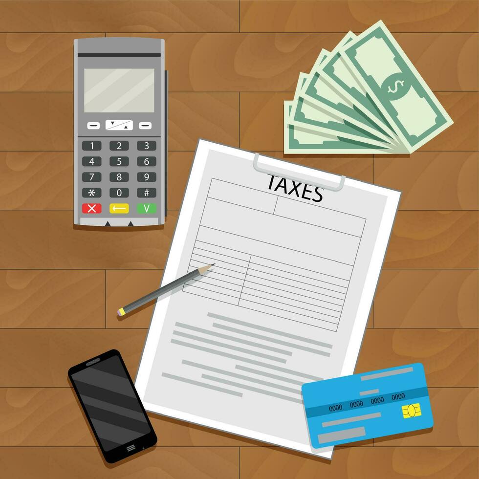 belastingheffing transactie concept. vector accounting financiën bedrijf illustratie