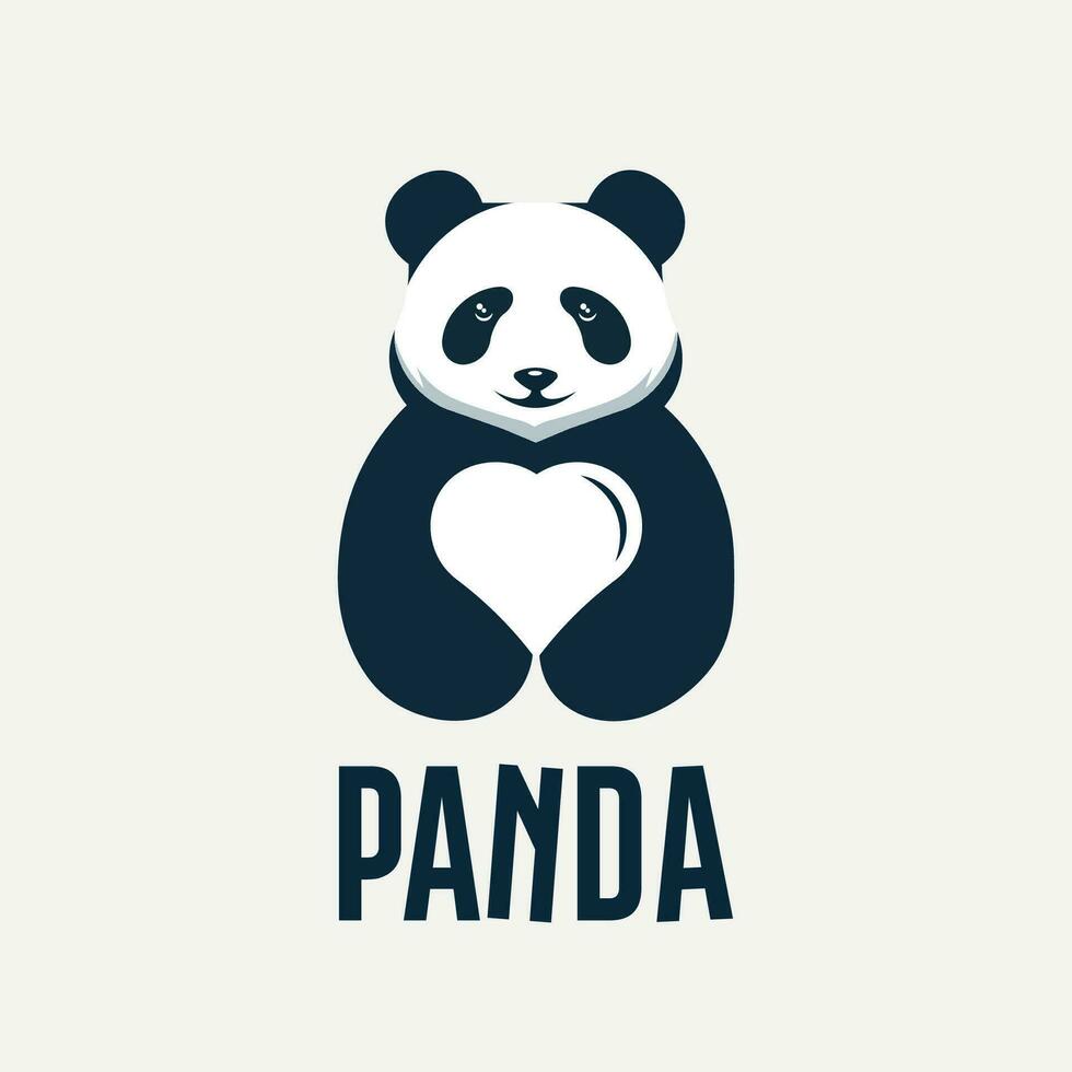 schattig panda tonen zijn liefde vector