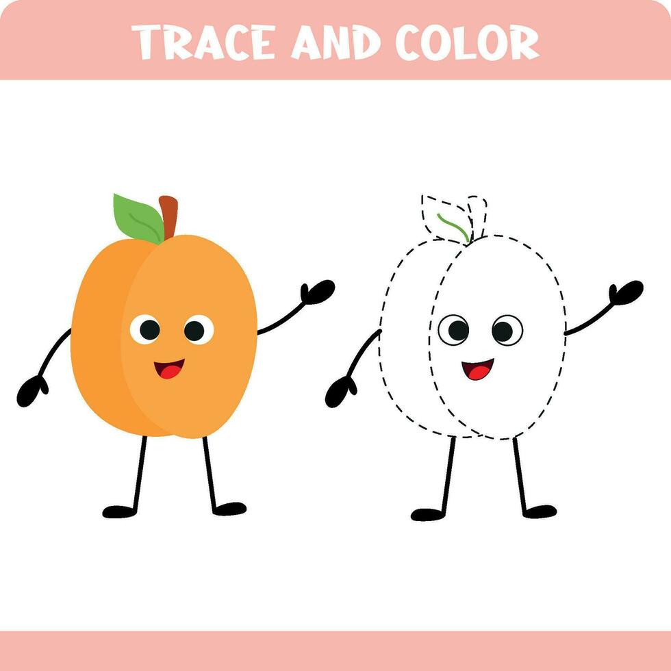 kleur en spoor abrikoos vector
