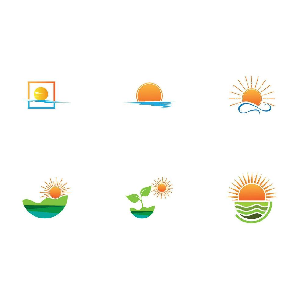 zonsopkomst logo sjabloon. vector illustratie icoon logo sjabloon zon over- horizon