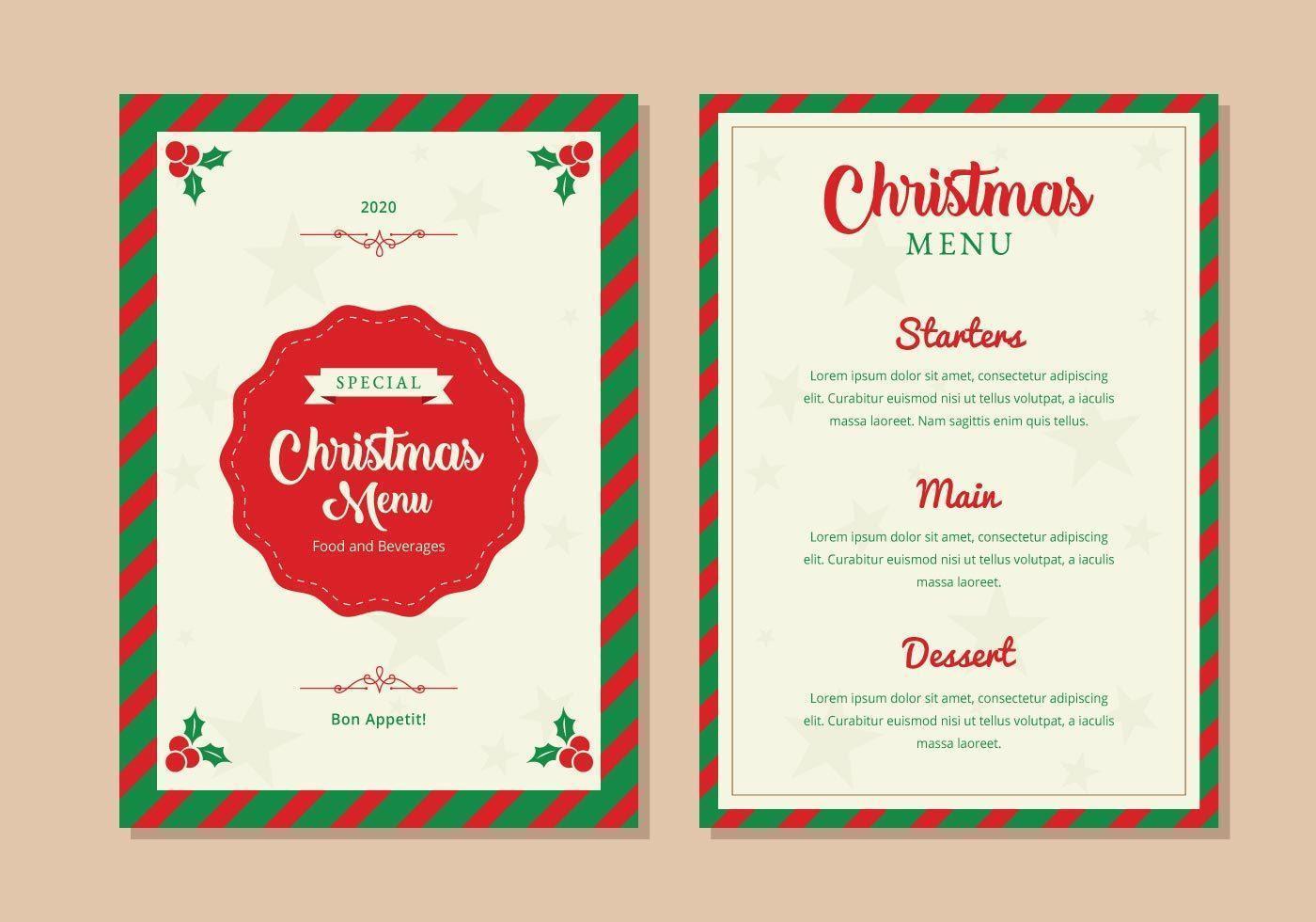 Christmas Menu Dinner Template vector