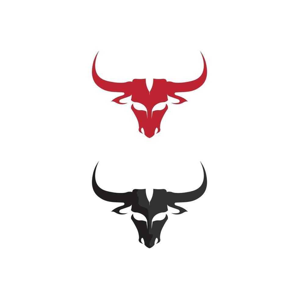 stier koe buffelkop en hoorn logo en symbolen sjabloon pictogrammen app vector