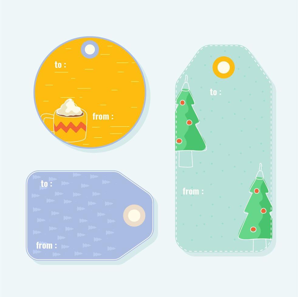 holiday gift tags vector