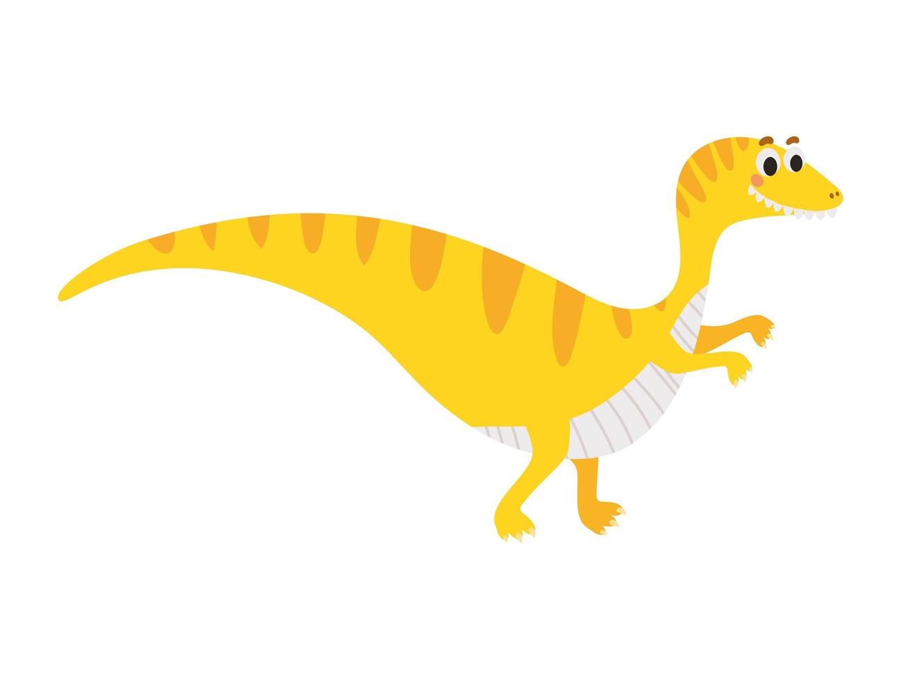 kinderillustratie van een gele dinosaurus vector