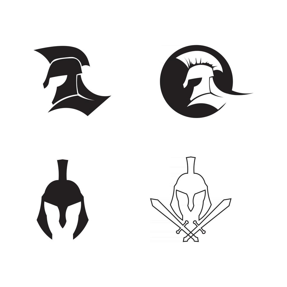 Spartaans helmlogo zwart gladiatorontwerp vector