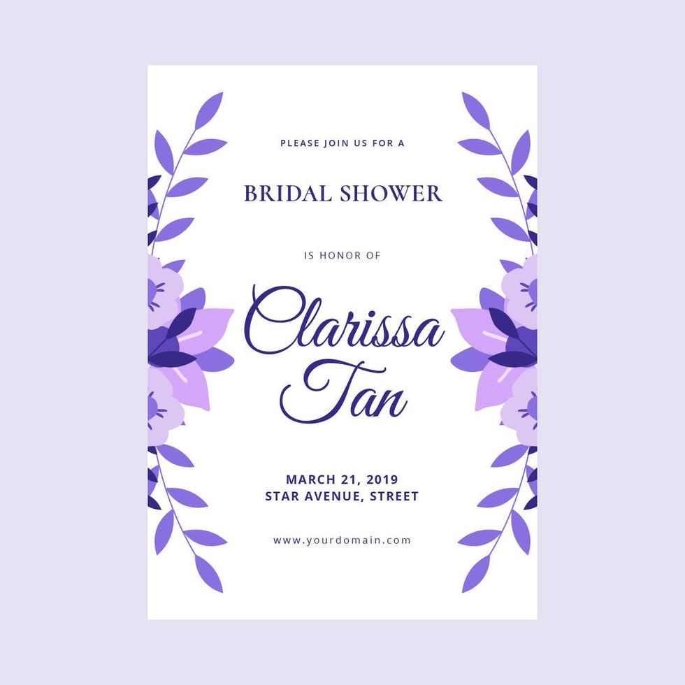 Bridal Shower Invitation Vector Template