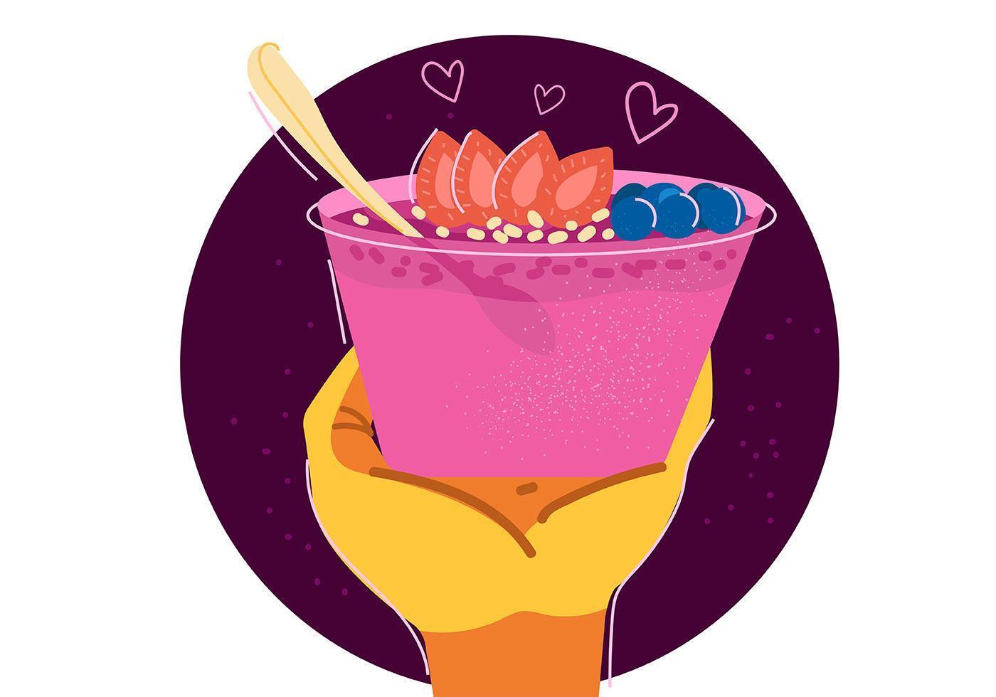 Color Acai Bowl vector