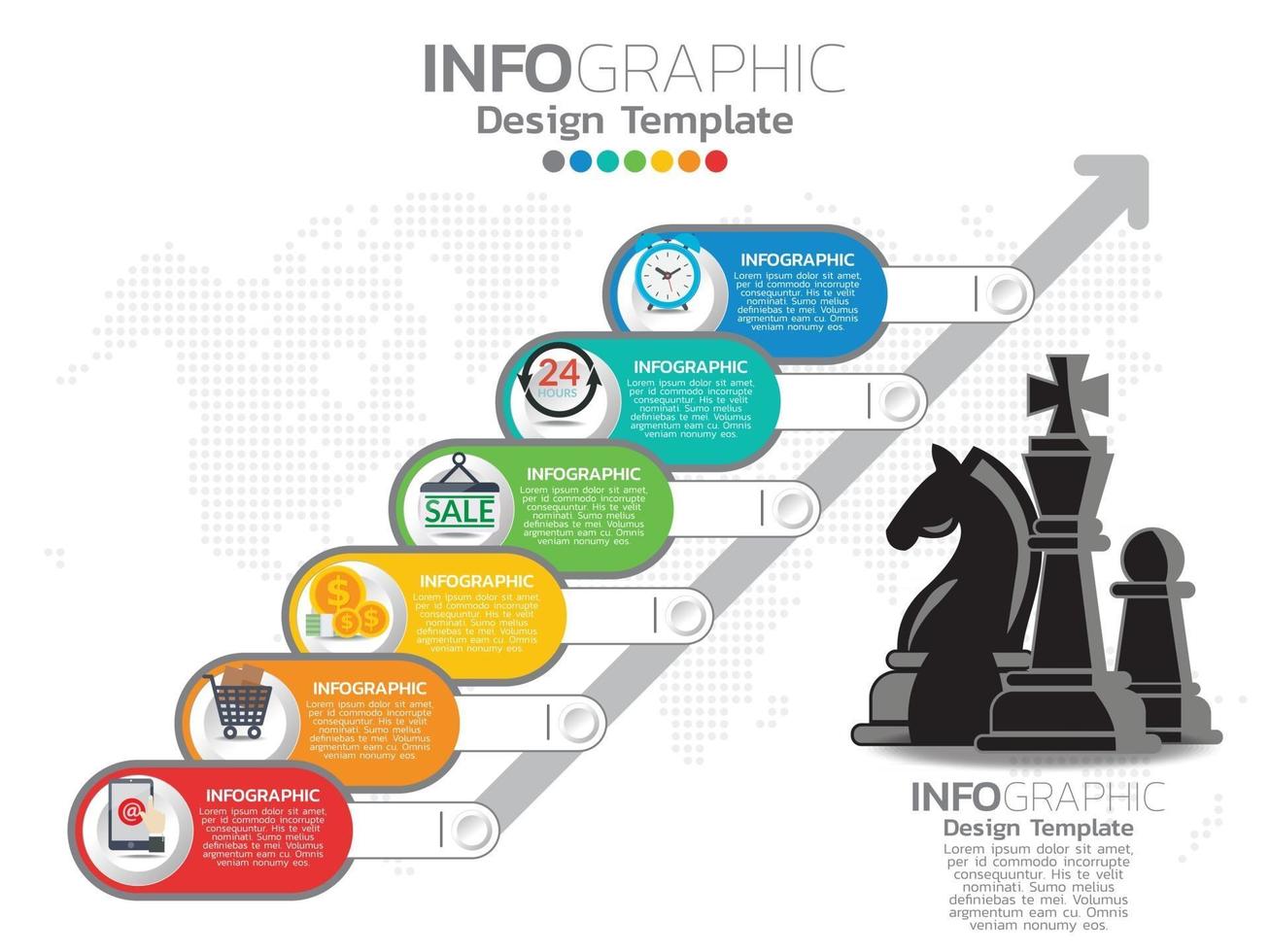 infographic sjabloonontwerp met 6 kleuropties. vector