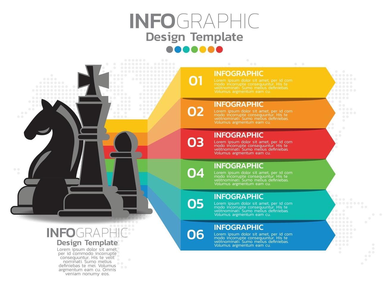 infographic sjabloonontwerp met 6 kleuropties. vector