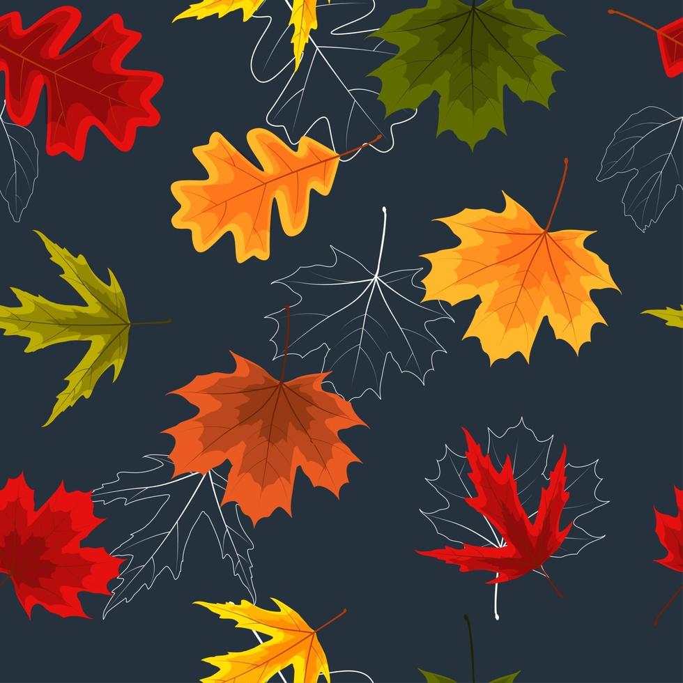 herfstbladeren naadloze patroon achtergrond vectorillustratie vector