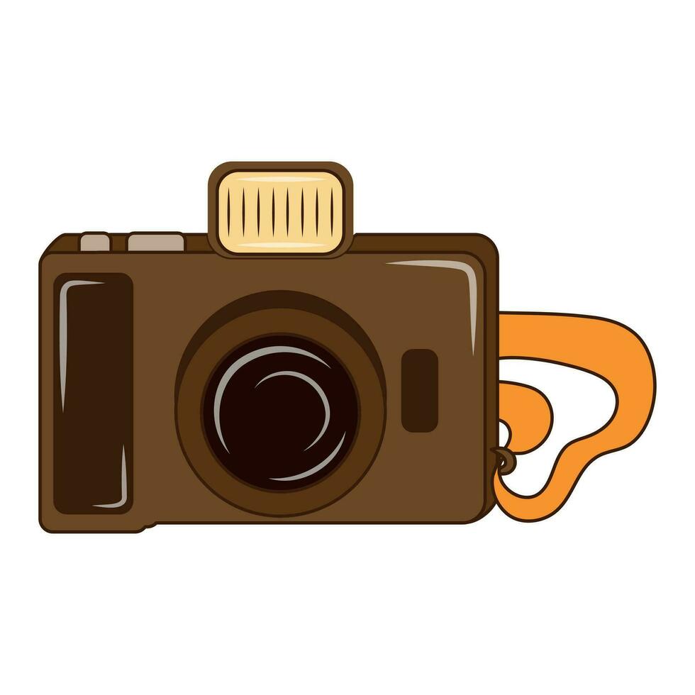 schattig clip art in herfst stijl met een camera vector