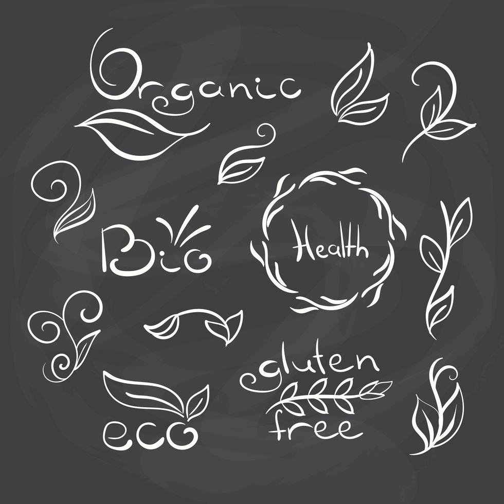 Organic food tags and elements vector